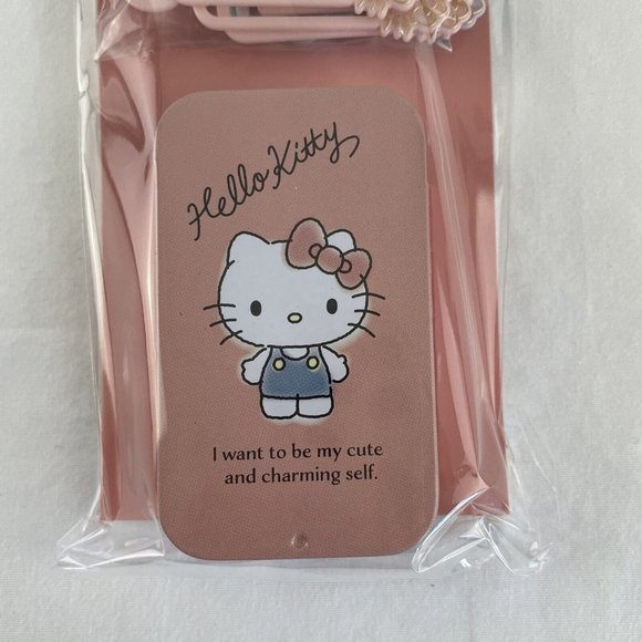 Sanrio Hello Kitty Paper Clip Set w/Container Pastel Kawaii Smoky Pink NEW - Picture 5 of 5